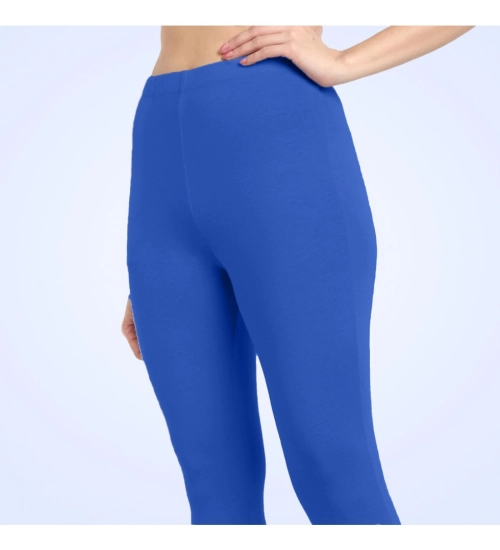 Generic Women's Cotton Blended Solid Ankle legging (Royal Blue)