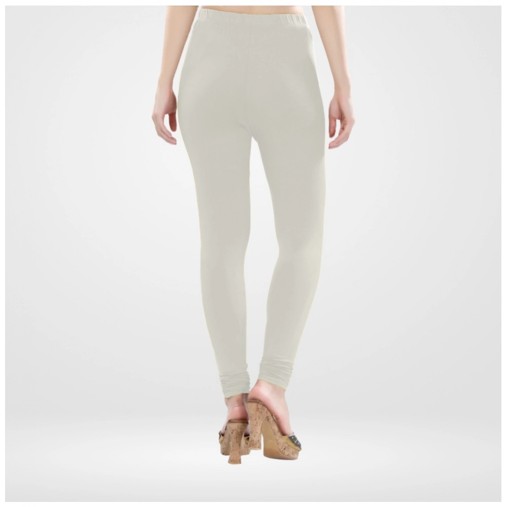 Generic Women's Cotton Blended Solid Churidar leggings (White) Generic Women's Cotton Blended Solid Churidar leggings (White)