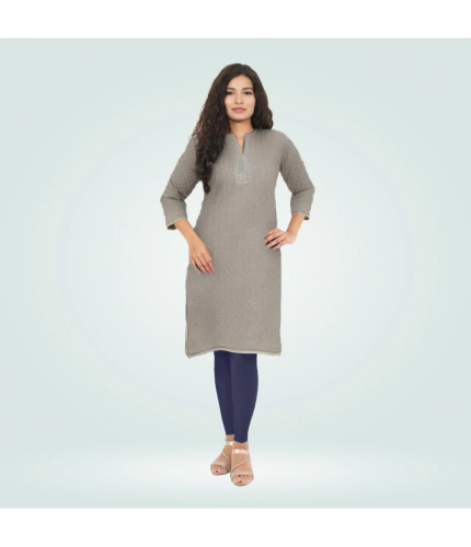 Generic Women's Cotton Blended Solid Shimmer Ankle leggings (Navy Blue)