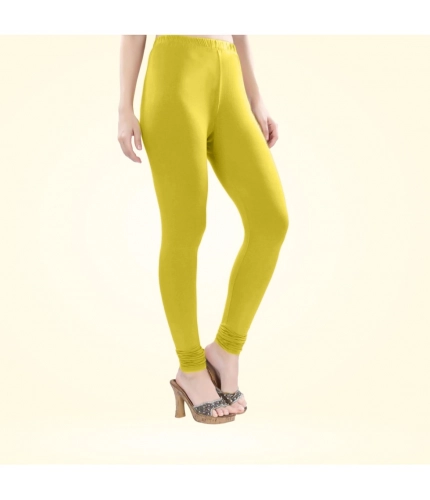 Generic Women's Cotton Blended Solid Churidar leggings (Lemon Yellow) Generic Women's Cotton Blended Solid Churidar leggings (Lemon Yellow)