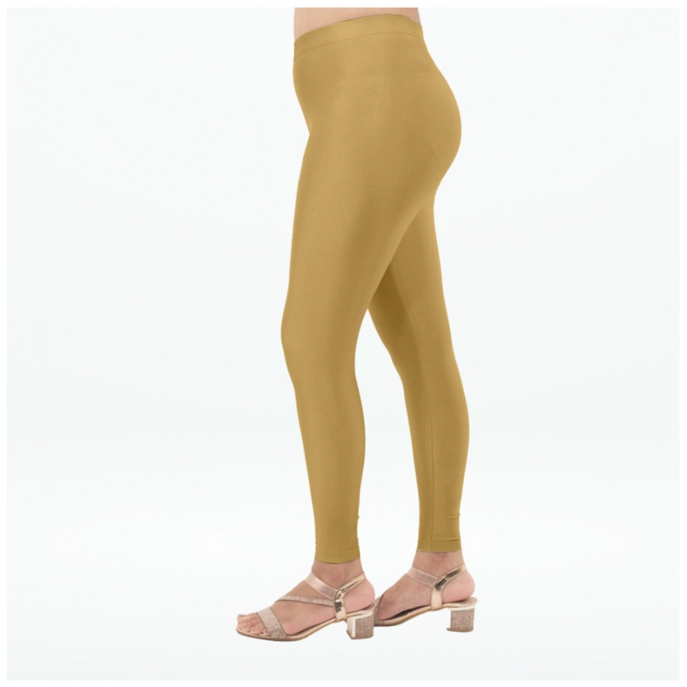 Generic Women's Cotton Blended Solid Shimmer Ankle leggings (Beige) Generic Women's Cotton Blended Solid Shimmer Ankle leggings (Beige)