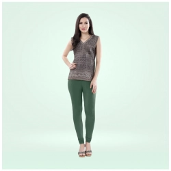 Generic Women's Cotton Blended Solid Churidar leggings (Bottle Green)