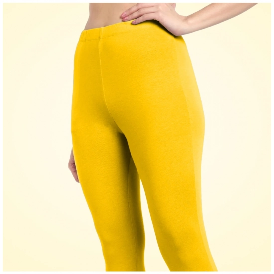 Generic Women's Cotton Blended Solid Ankle legging (Yellow) Generic Women's Cotton Blended Solid Ankle legging (Yellow)