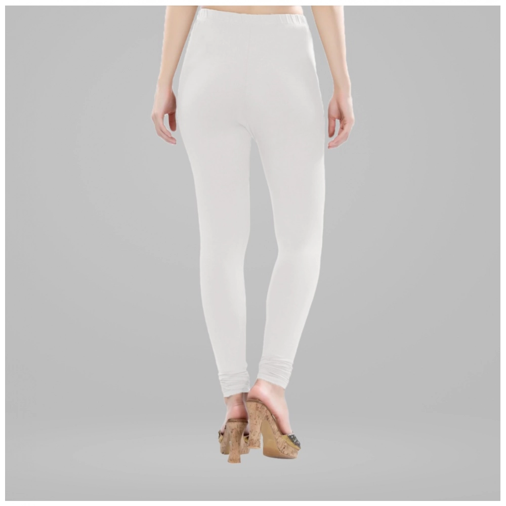 Generic Women's Cotton Blended Solid Churidar leggings (White) Generic Women's Cotton Blended Solid Churidar leggings (White)