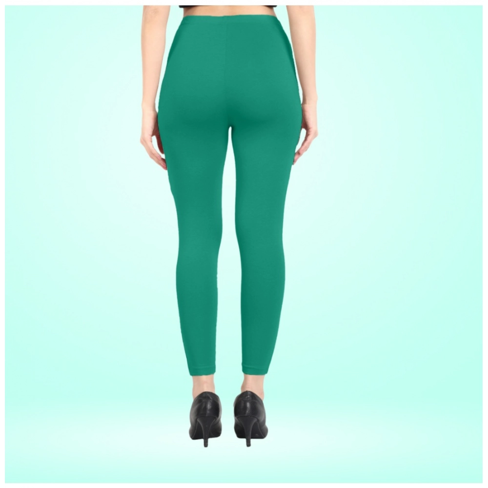 Generic Women's Cotton Blended Solid Ankle legging (Rama Green) Generic Women's Cotton Blended Solid Ankle legging (Rama Green)