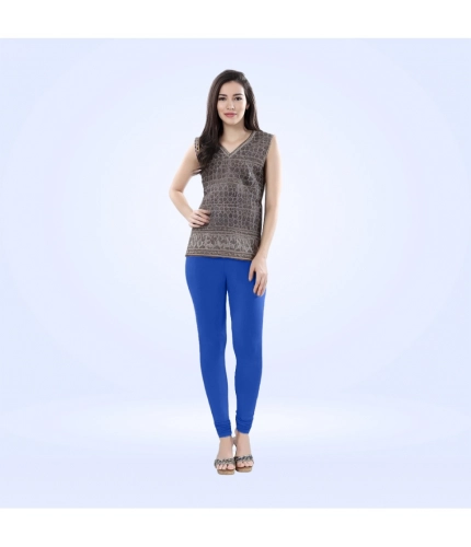Generic Women's Cotton Blended Solid Churidar leggings (Royal Blue)