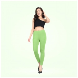 Generic Women's Cotton Blended Solid Ankle legging (Pista Green)