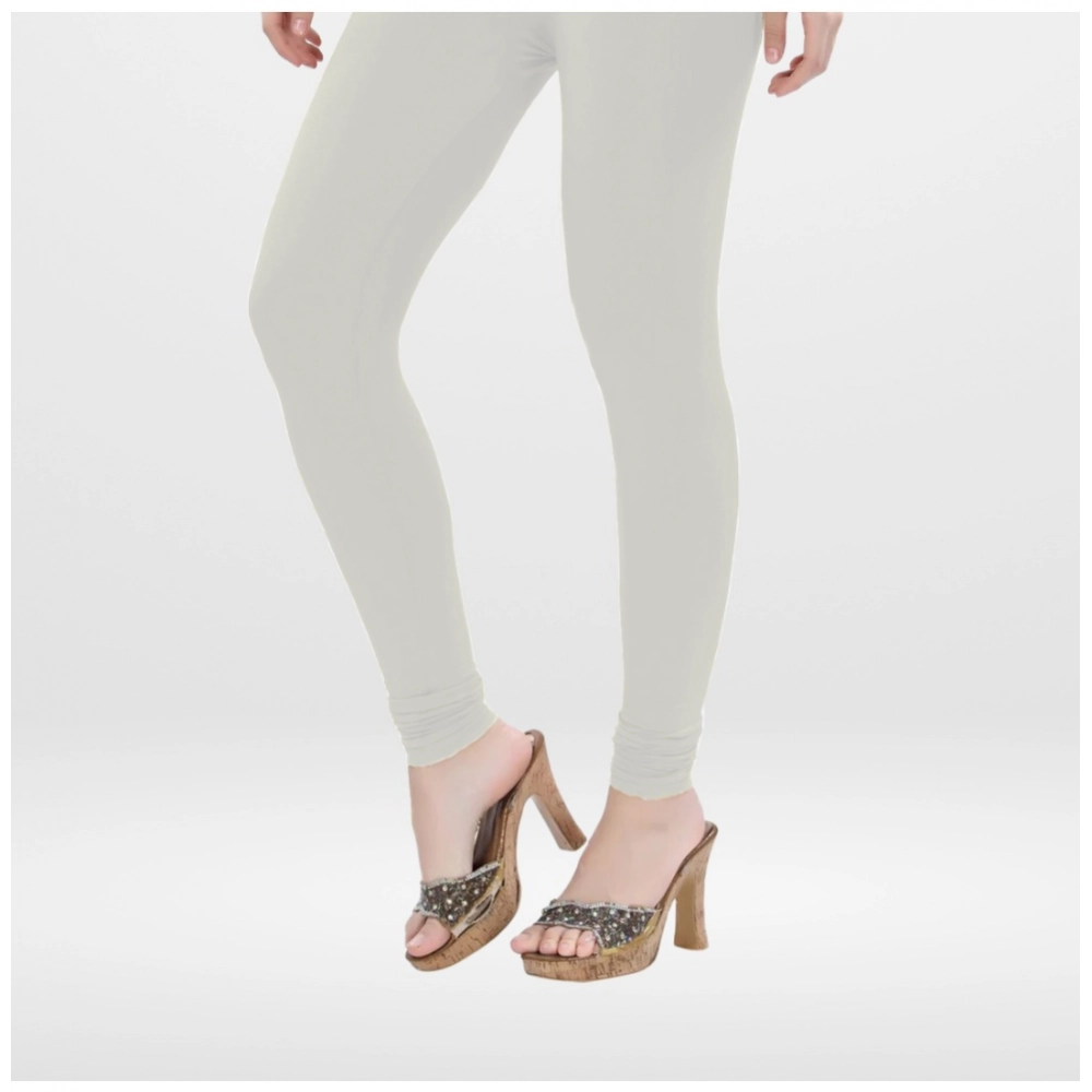 Generic Women's Cotton Blended Solid Churidar leggings (White) Generic Women's Cotton Blended Solid Churidar leggings (White)