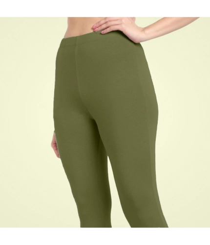 Generic Women's Cotton Blended Solid Ankle legging (Olive Green) Generic Women's Cotton Blended Solid Ankle legging (Olive Green)