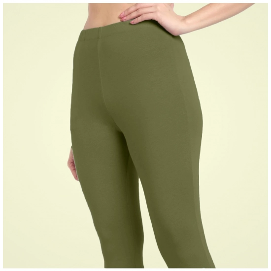 Generic Women's Cotton Blended Solid Ankle legging (Olive Green) Generic Women's Cotton Blended Solid Ankle legging (Olive Green)
