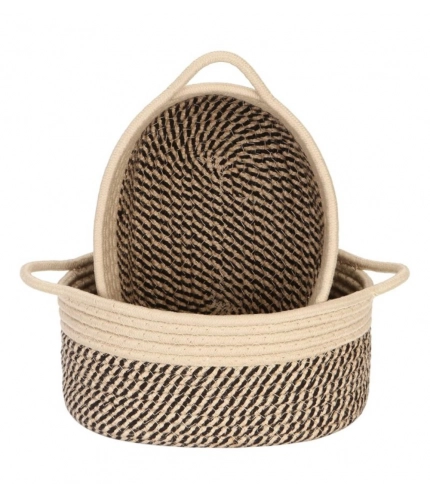 Generic Cotton Basket 2 Pcs Storage Basket For Clothes (Brown)