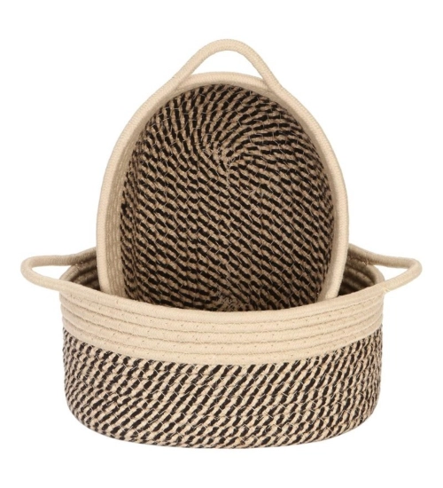 Generic Cotton Basket 2 Pcs Storage Basket For Clothes (Brown)