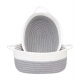 Generic Cotton Grey White 2 Pcs Storage Basket For Clothes (Grey) Generic Cotton Grey White 2 Pcs Storage Basket For Clothes (Grey)