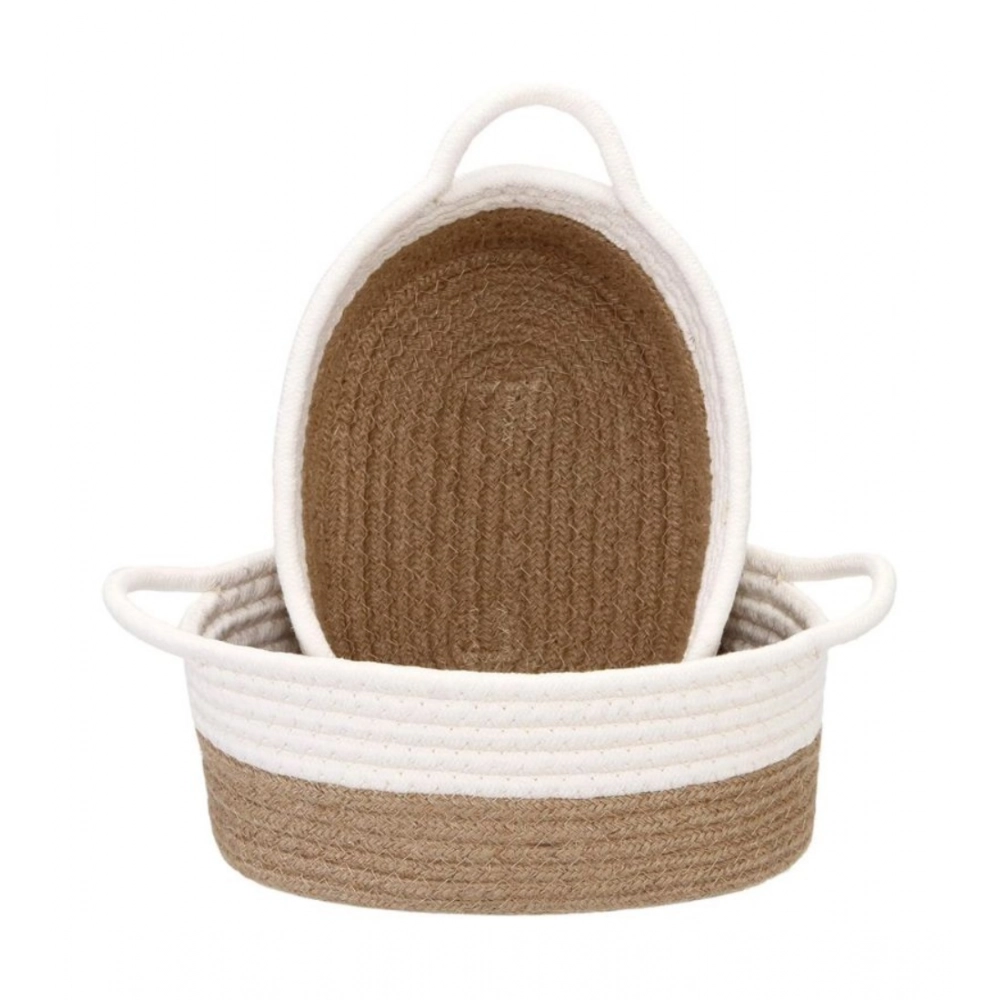 Generic Cotton Basket 2 Pcs Storage Basket For Clothes (Beige) Generic Cotton Basket 2 Pcs Storage Basket For Clothes (Beige)