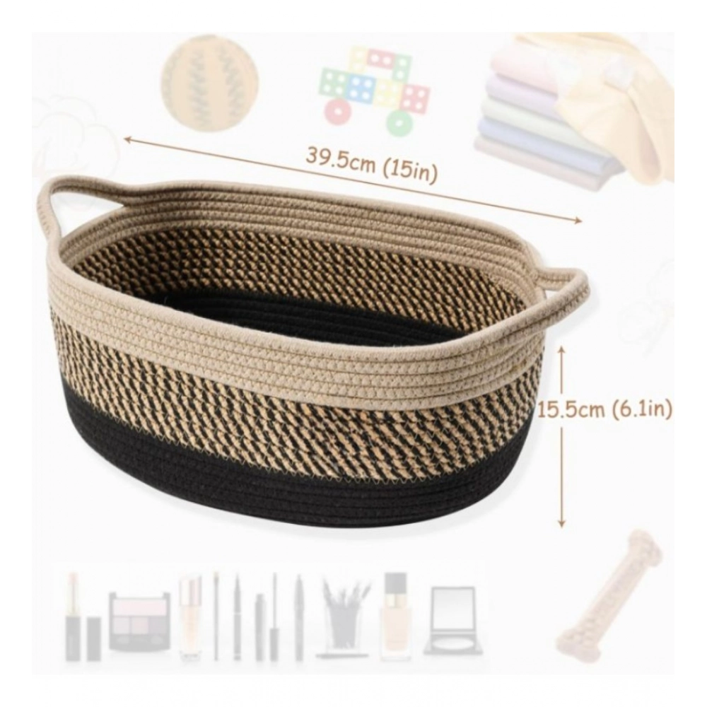 Generic Cotton Baby Basket Pack of 1 Storage Basket For Clothes (Brown) Generic Cotton Baby Basket Pack of 1 Storage Basket For Clothes (Brown)