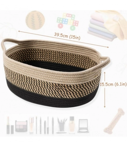 Generic Cotton Baby Basket Pack of 1 Storage Basket For Clothes (Brown)