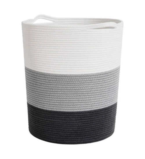 Generic Cotton Laundry Basket Pack of 1 Storage Basket For Clothes (Multicolor)