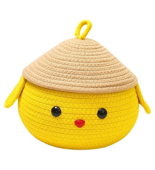 Generic Cotton Gudda Pack of 1 Storage Basket For Clothes (Yellow)