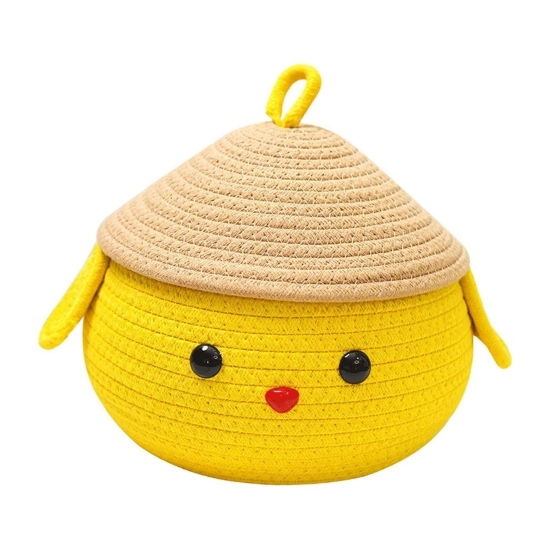 Generic Cotton Gudda Pack of 1 Storage Basket For Clothes (Yellow)