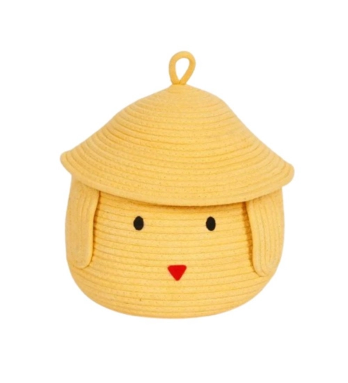 Generic Cotton Gudda Pack of 1 Storage Basket For Clothes (Yellow)