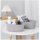 Generic Cotton 2 Pcs Oval Basket Storage Basket For Clothes (Grey) Generic Cotton 2 Pcs Oval Basket Storage Basket For Clothes (Grey)