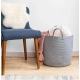 Generic Cotton Basket Pack of 1 Storage Basket For Clothes (Grey) Generic Cotton Basket Pack of 1 Storage Basket For Clothes (Grey)