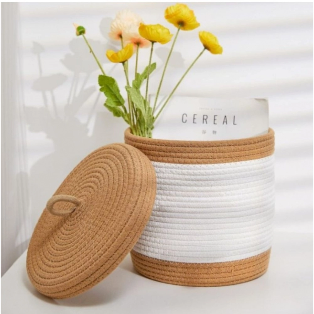 Generic Cotton Basket Pack of 1 Storage Basket For Clothes (White) Generic Cotton Basket Pack of 1 Storage Basket For Clothes (White)