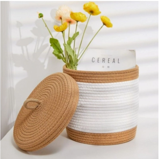 Generic Cotton Basket Pack of 1 Storage Basket For Clothes (White) Generic Cotton Basket Pack of 1 Storage Basket For Clothes (White)