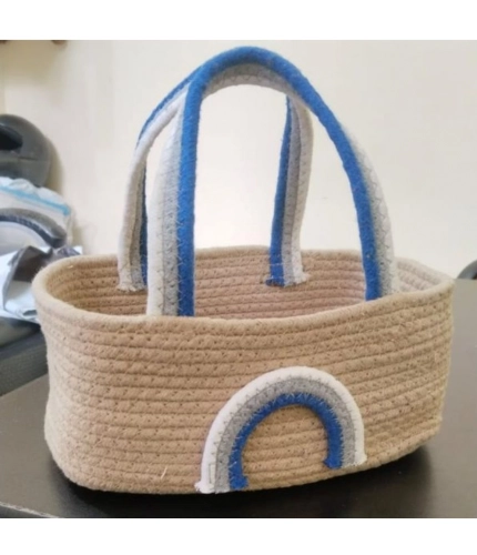 Generic Cotton Rainbow Basket Pack of 1 Storage Basket For Clothes (Multicolor) Generic Cotton Rainbow Basket Pack of 1 Storage Basket For Clothes (Multicolor)