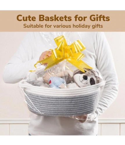 Generic Cotton Baby Gift Basket Pack of 1 Storage Basket For Clothes (Grey) Generic Cotton Baby Gift Basket Pack of 1 Storage Basket For Clothes (Grey)