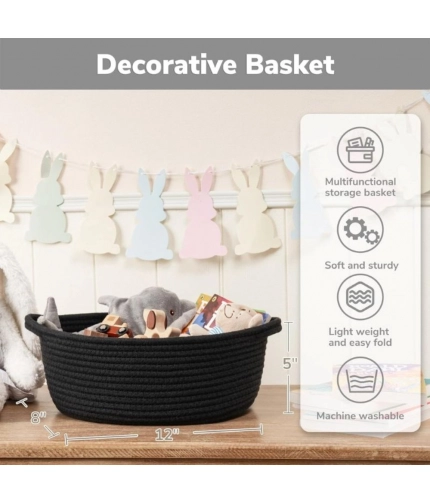 Generic Cotton Baby Gift Basket Pack of 1 Storage Basket For Clothes (Black) Generic Cotton Baby Gift Basket Pack of 1 Storage Basket For Clothes (Black)