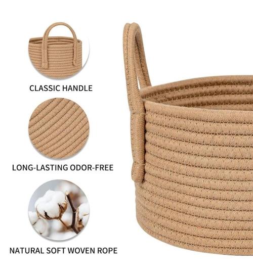 Generic Cotton Basket Inch Pack of 1 Storage Basket For Clothes (Beige)