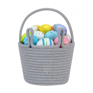 Generic Cotton Toy Bucket Pack of 1 Storage Basket For Clothes (Grey)