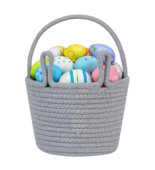 Generic Cotton Toy Bucket Pack of 1 Storage Basket For Clothes (Grey)
