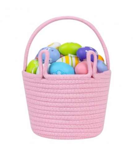 Generic Cotton Toy Bucket Pack of 1 Storage Basket For Clothes (Pink)