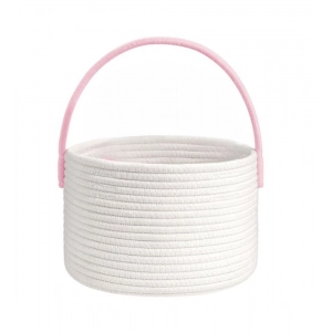 Generic Cotton Bucket Inch Pack of 1 Storage Basket For Clothes (White)