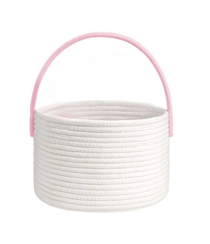 Generic Cotton Bucket Inch Pack of 1 Storage Basket For Clothes (White)