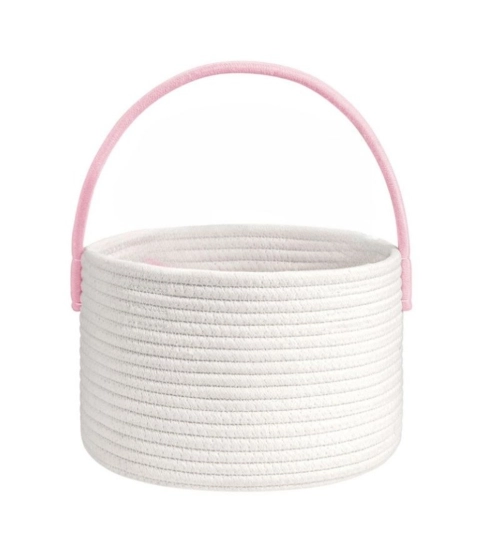 Generic Cotton Bucket Inch Pack of 1 Storage Basket For Clothes (White)
