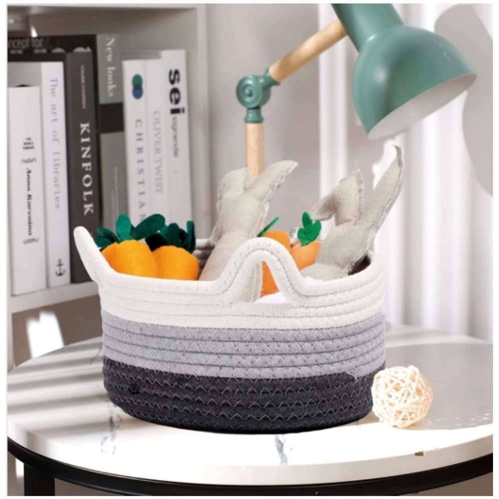 Generic Cotton Cat Basket Inch Pack of 1 Storage Basket For Clothes (Multicolor) Generic Cotton Cat Basket Inch Pack of 1 Storage Basket For Clothes (Multicolor)