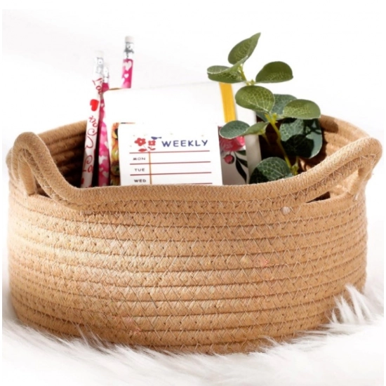 Generic Cotton Cat Basket Inch Pack of 1 Storage Basket For Clothes (Beige)