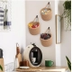 Generic Cotton Hanging Storage Small Basket Pack of 3 Storage Basket For Clothes (Brown)