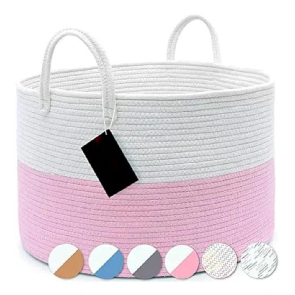 Generic Cotton Laundry Basket Pack of 1 Storage Basket For Clothes (Pink) Generic Cotton Laundry Basket Pack of 1 Storage Basket For Clothes (Pink)