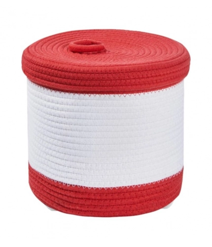 Generic Cotton Basket Pack of 1 Storage Basket For Clothes (Red)