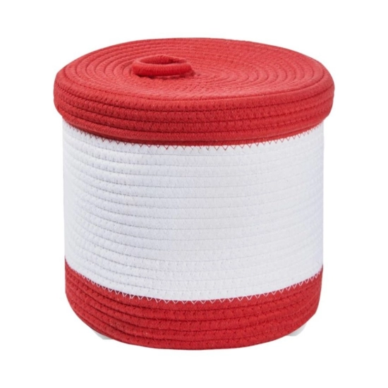 Generic Cotton Basket Pack of 1 Storage Basket For Clothes (Red) Generic Cotton Basket Pack of 1 Storage Basket For Clothes (Red)