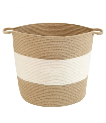 Generic Cotton Basket Pack of 1 Storage Basket For Clothes (Beige)