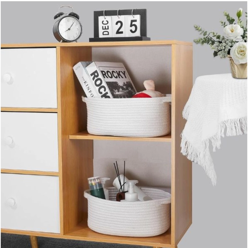 Generic Cotton Pcs Oval Basket Storage Basket For Clothes (White) Generic Cotton Pcs Oval Basket Storage Basket For Clothes (White)