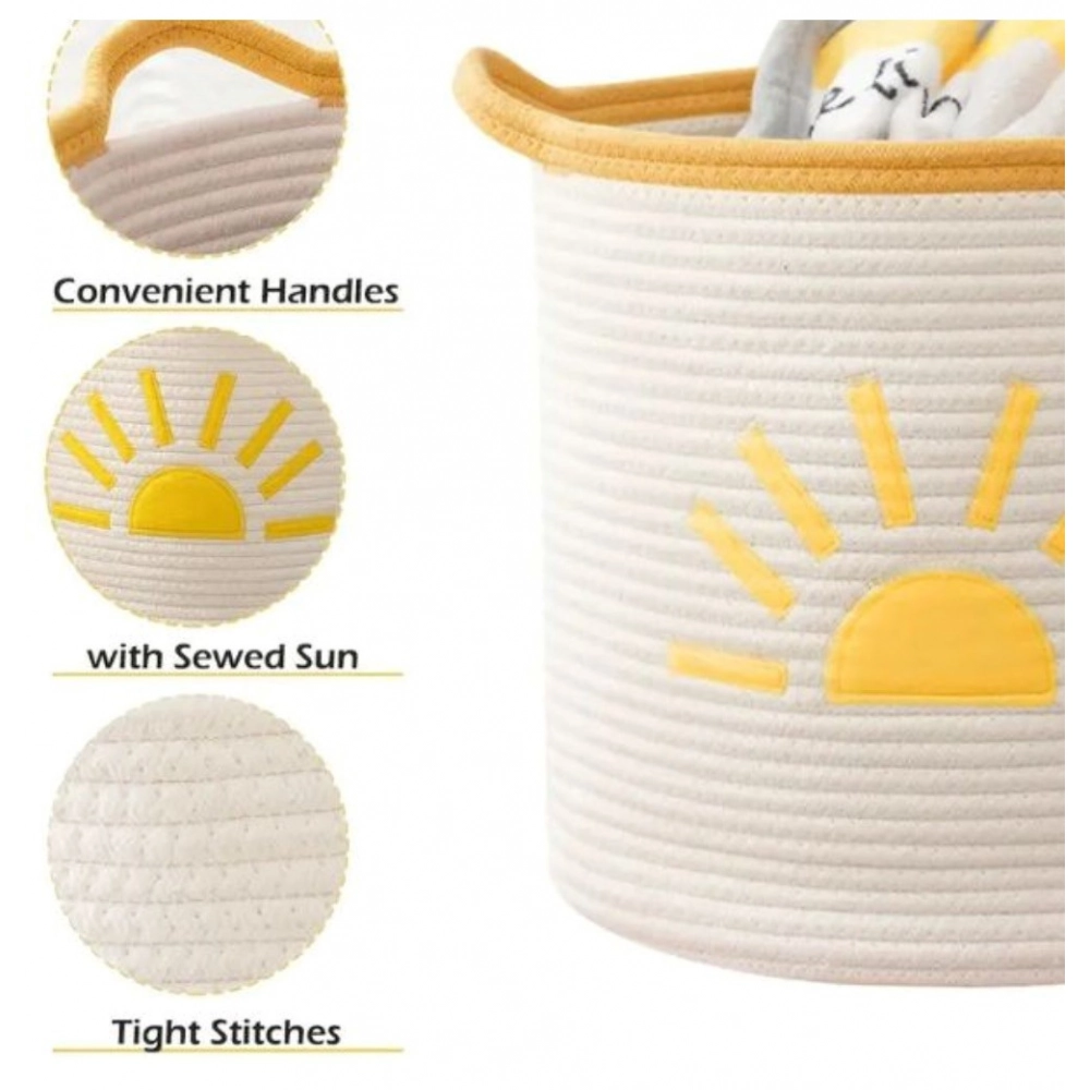 Generic Cotton Sun Basket Pack of 1 Storage Basket For Clothes (White) Generic Cotton Sun Basket Pack of 1 Storage Basket For Clothes (White)