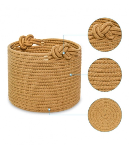 Generic Cotton Brown Basket Inch Pack of 1 Storage Basket For Clothes (Brown)