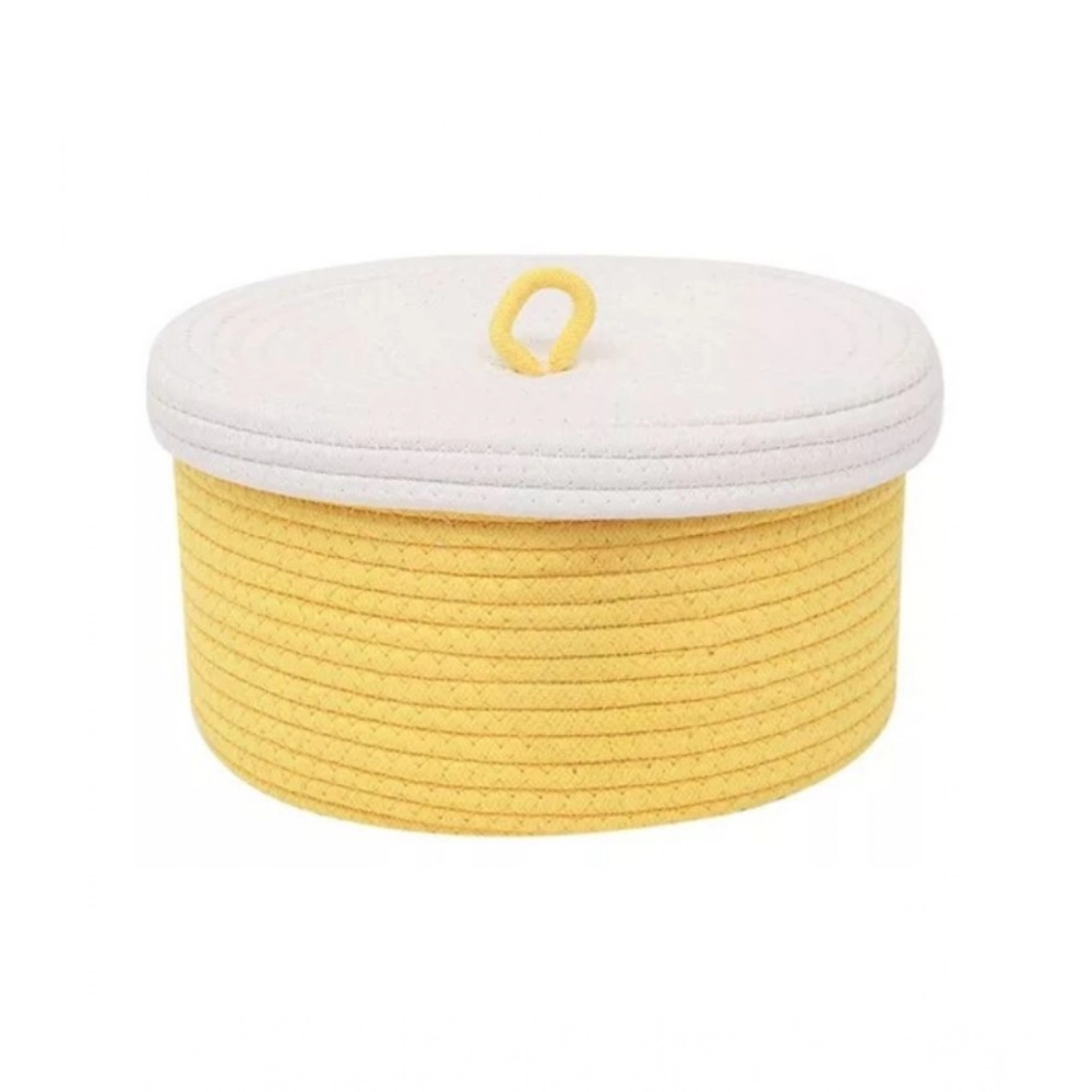 Generic Cotton Box White Lid Inch Pack of 1 Storage Basket For Clothes (Yellow) Generic Cotton Box White Lid Inch Pack of 1 Storage Basket For Clothes (Yellow)
