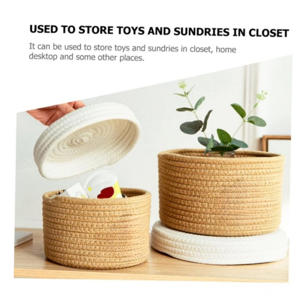Generic Cotton Box White Lid Inch Pack of 1 Storage Basket For Clothes (Brown) Generic Cotton Box White Lid Inch Pack of 1 Storage Basket For Clothes (Brown)